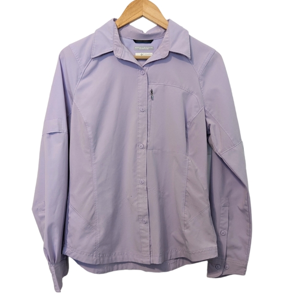 Columbia Tops - Columbia Purple Lilac Omni Shade Sun Protection Hiking Button Up Shirt Medium